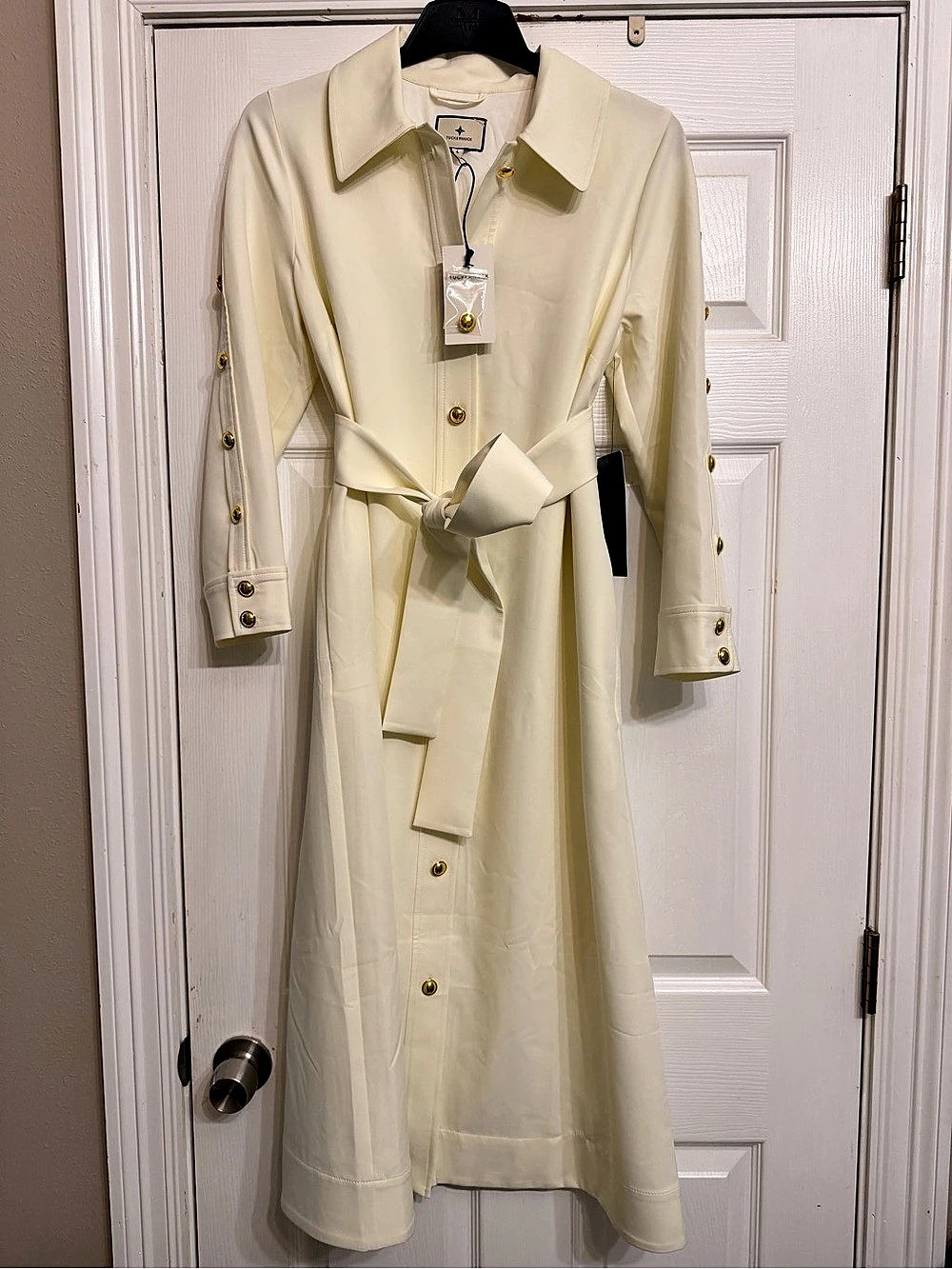 Tuckernuck Cream Belted Sarah Dress Belted Midi Dress in White Size Large NWT